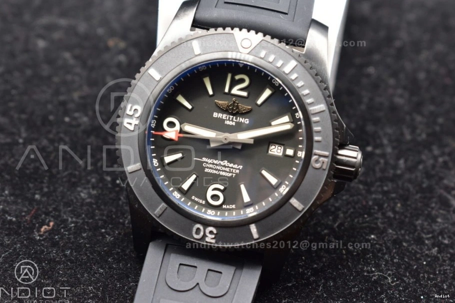 Automatic Strap Superocean Black 1:1 Bezel On Black Edition Dial Best A2824 Black TF 44 Rubber 0523